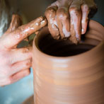 Patia Davis making a screw-top jar at Wobage Farm 2016
